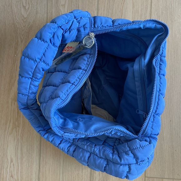 Free People Blue Quilted Carryall Bag - Picture 4 of 4